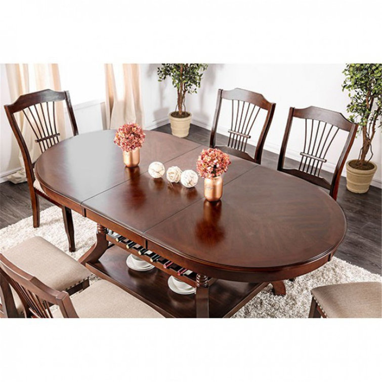 Round dining table discount set with leaf extension